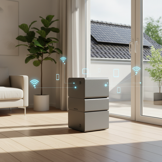 Voltboks thuisbatterij verbonden met smart home